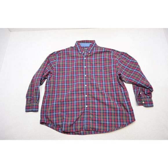 Chaps Ralph Lauren Dress Shirt Plaid Easy Care Mens Size 3XB 3XL Big - Picture 5 of 9
